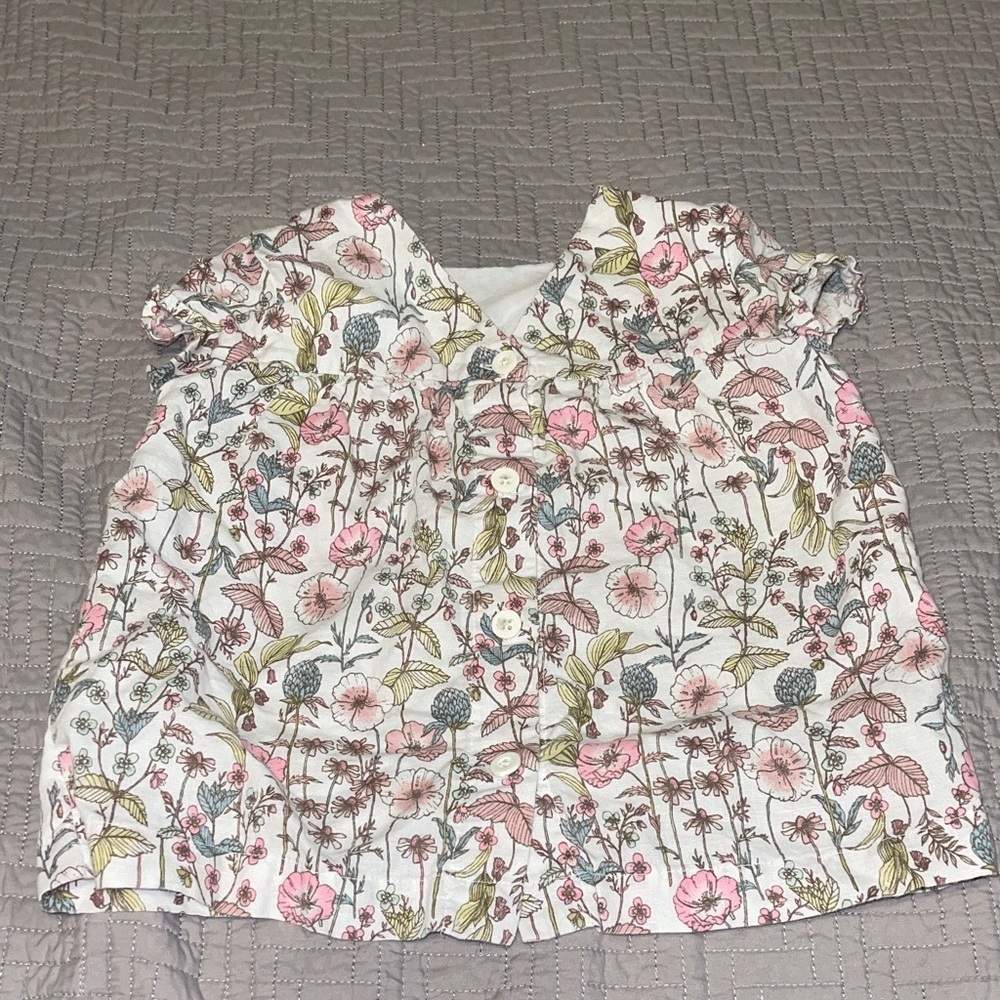GAP Kids Floral Blouse - Pink and Green - Picture 2 of 2